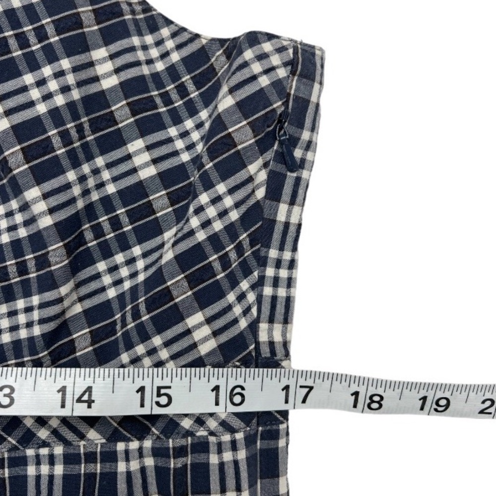 Nine West Blue Plaid Cotton Summer Dress Size 16 - Picture 15 of 15